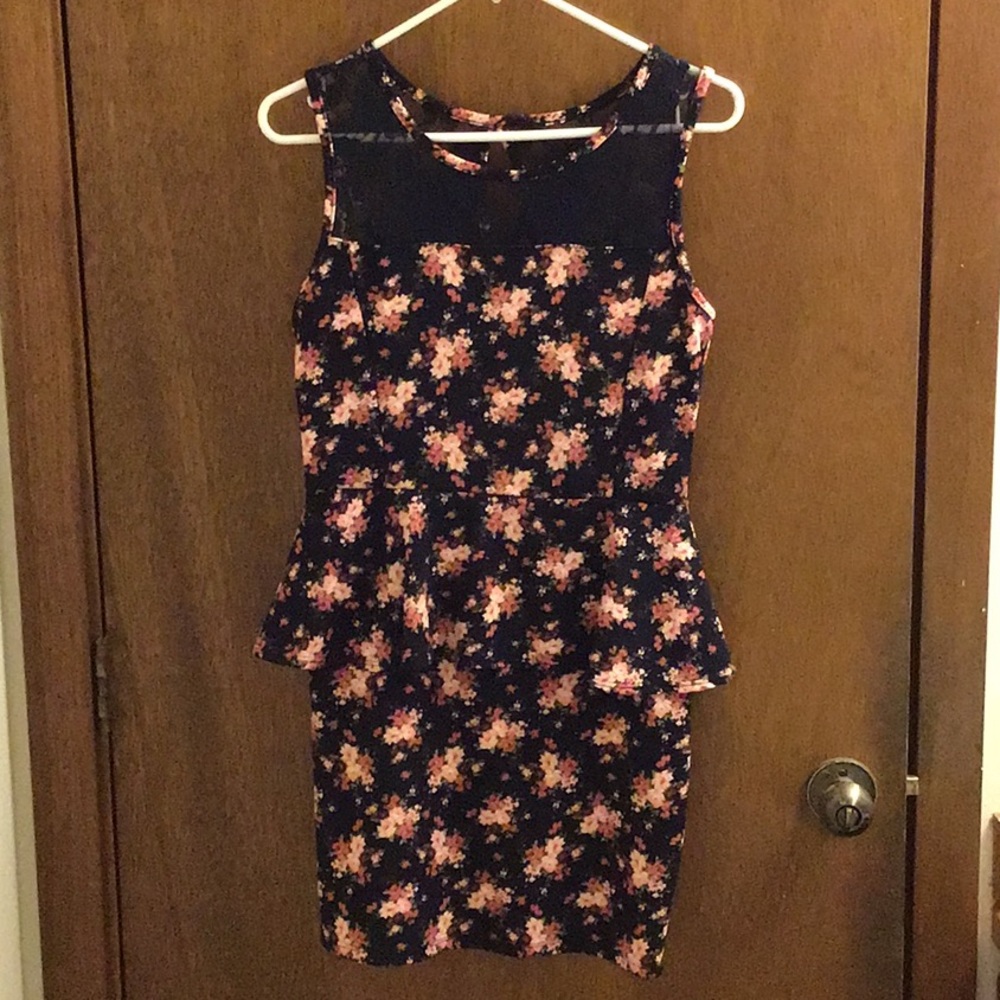 Floral and Lace Pencil Dress